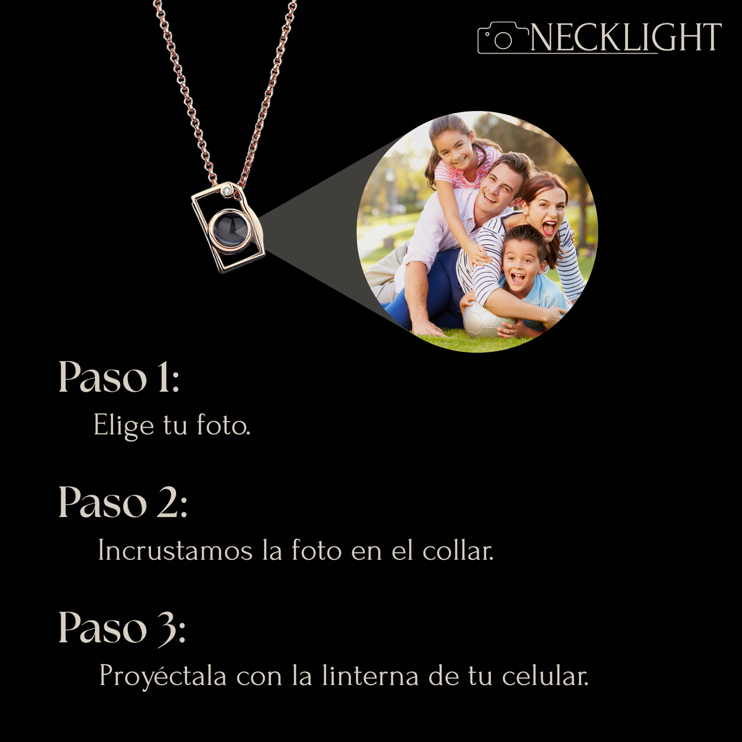 Collar Proyector en Forma de Cámara
